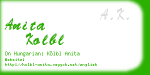 anita kolbl business card